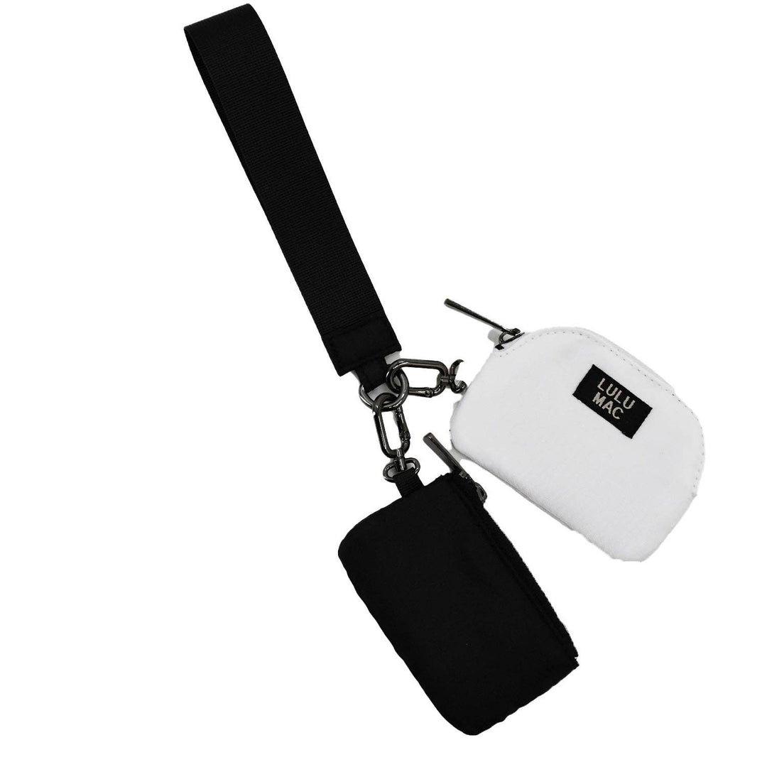 LULU MAC  Black/White Lulu Mac Double Pouch Wristlets