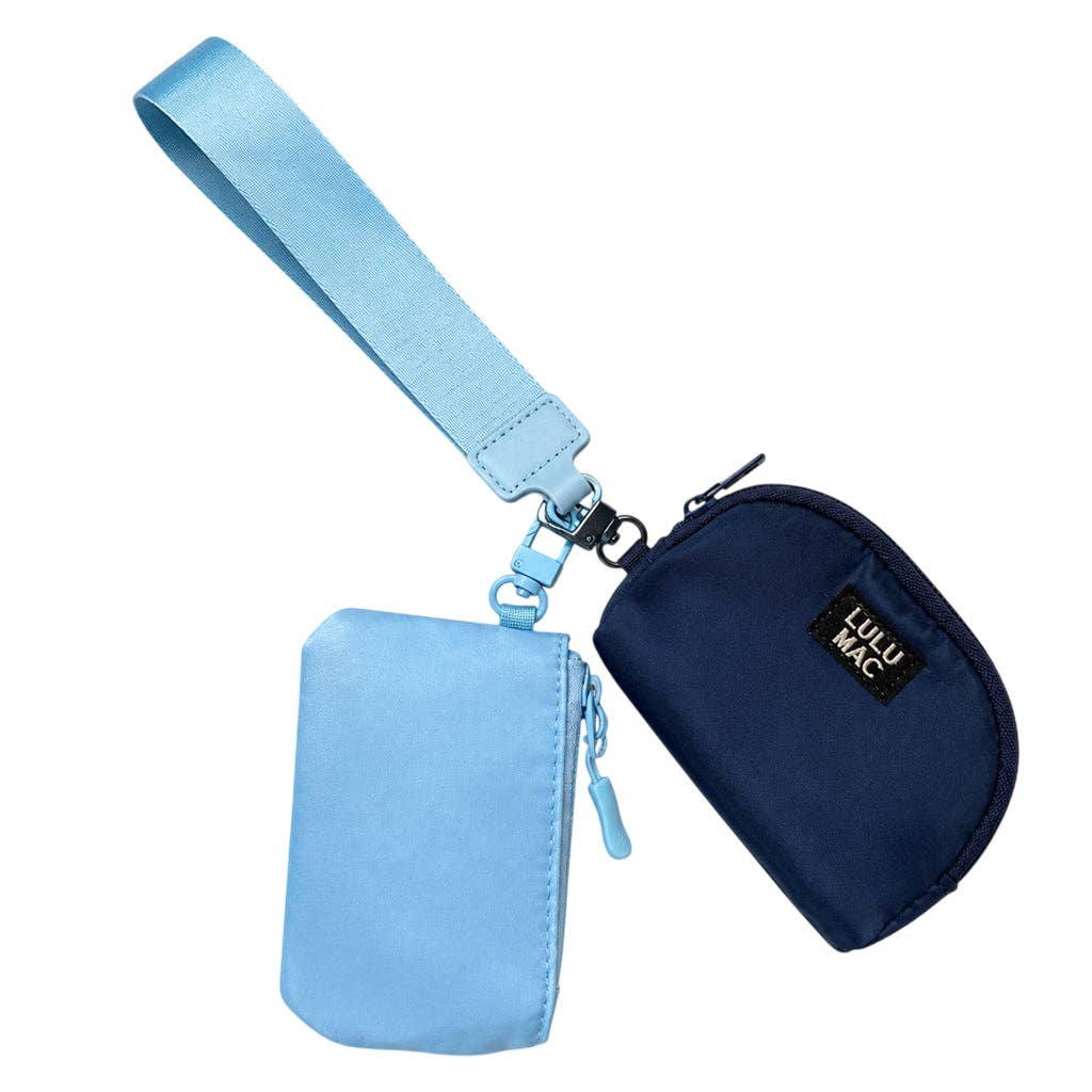 LULU MAC Light Blue/Navy Lulu Mac Double Pouch Wristlets