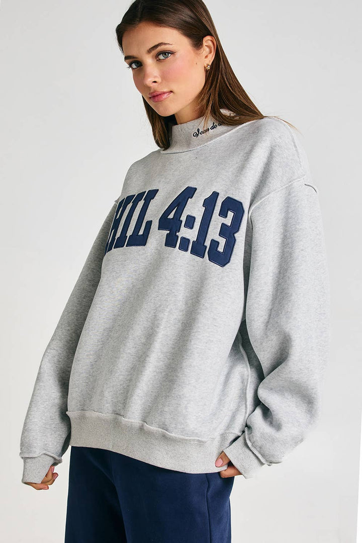 BUCKETLIST INC - IT2594E-PHIL413 | PHIL 4:13 Mock-Neck Sweatshirt