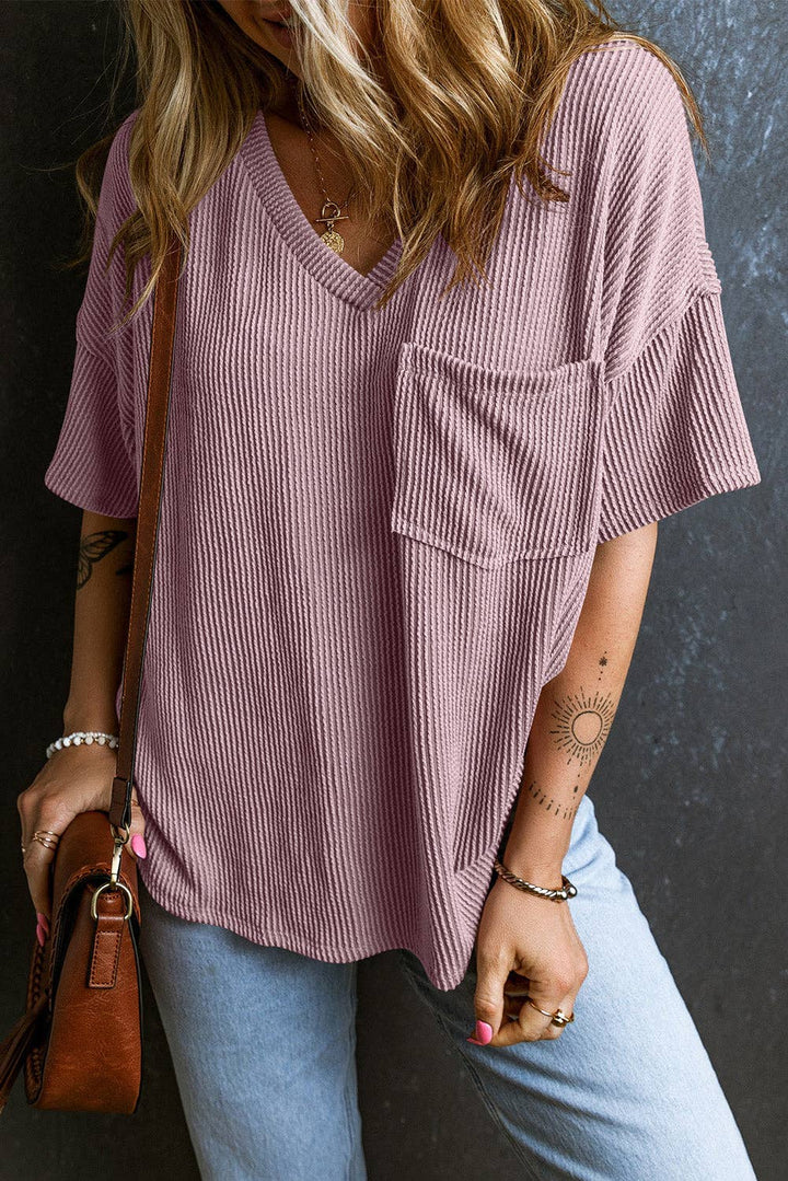 Corded V Neck