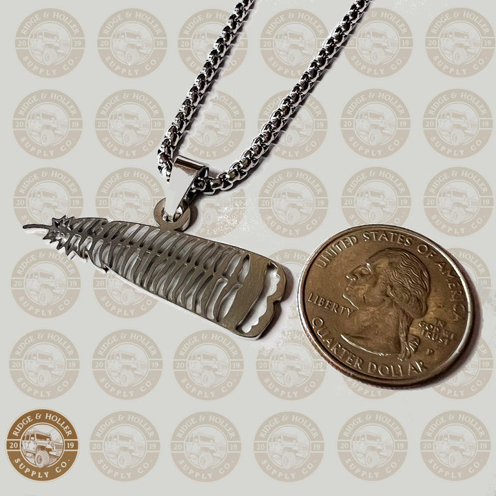 Turkey Feather-Stainless Steel Necklace &amp; Pendant