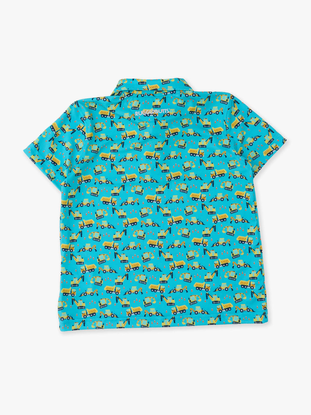 RuffleButts- Boys Under Construction Knit Short Sleeve Performance Polo