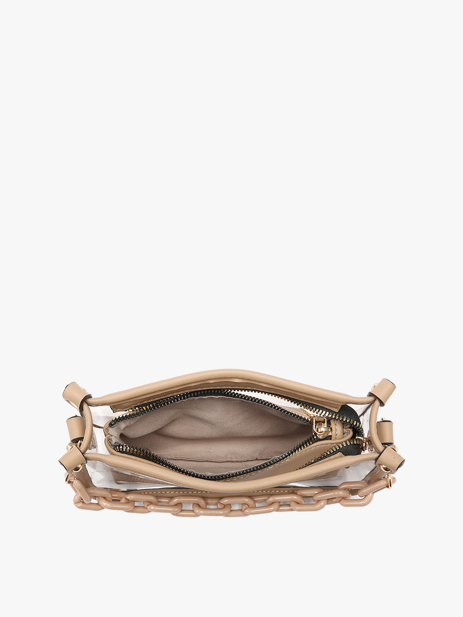 Jen &amp; Co. - Jessica Stadium Clear Crossbody Bag – Chain Strap | M2226CR