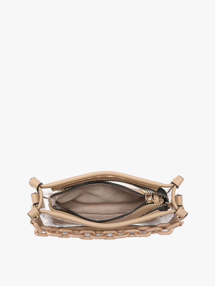 Jen &amp; Co. - Jessica Stadium Clear Crossbody Bag – Chain Strap | M2226CR