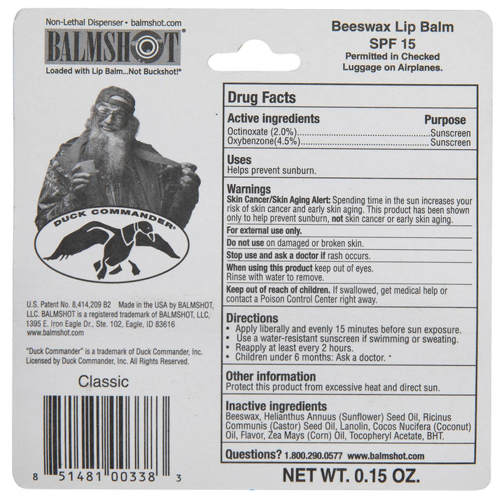 BALMSHOT Lip Balm - Shotgun Shell Lip Balm | Classic Vanilla | Duck Commander
