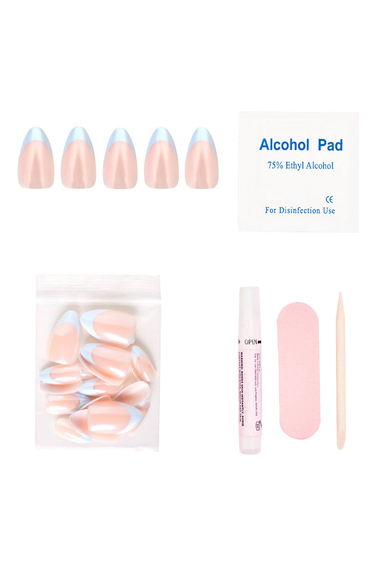Glamnetic - Blueberry Icing Press-On Nails | Baby Blue French Tip