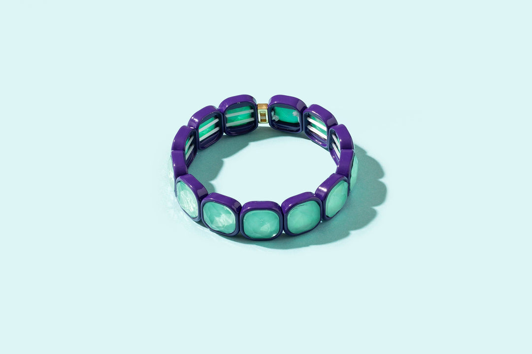 Taylor Elliott Designs - Enamel Stretch Bracelet - Earth Tone Colors -