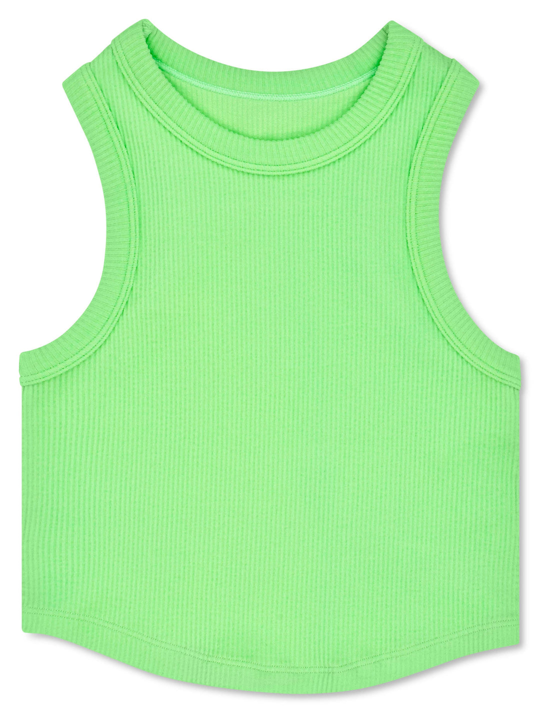 APPLE GREEN CROPPED RACER BACK TOP (SM/ MED (7-10))