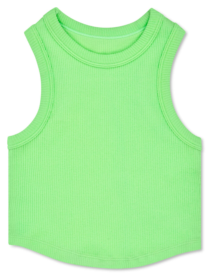 APPLE GREEN CROPPED RACER BACK TOP (SM/ MED (7-10))
