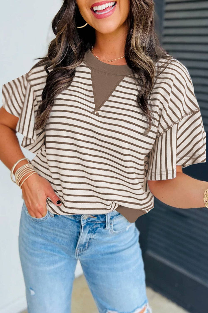 Striped Ruffle Top