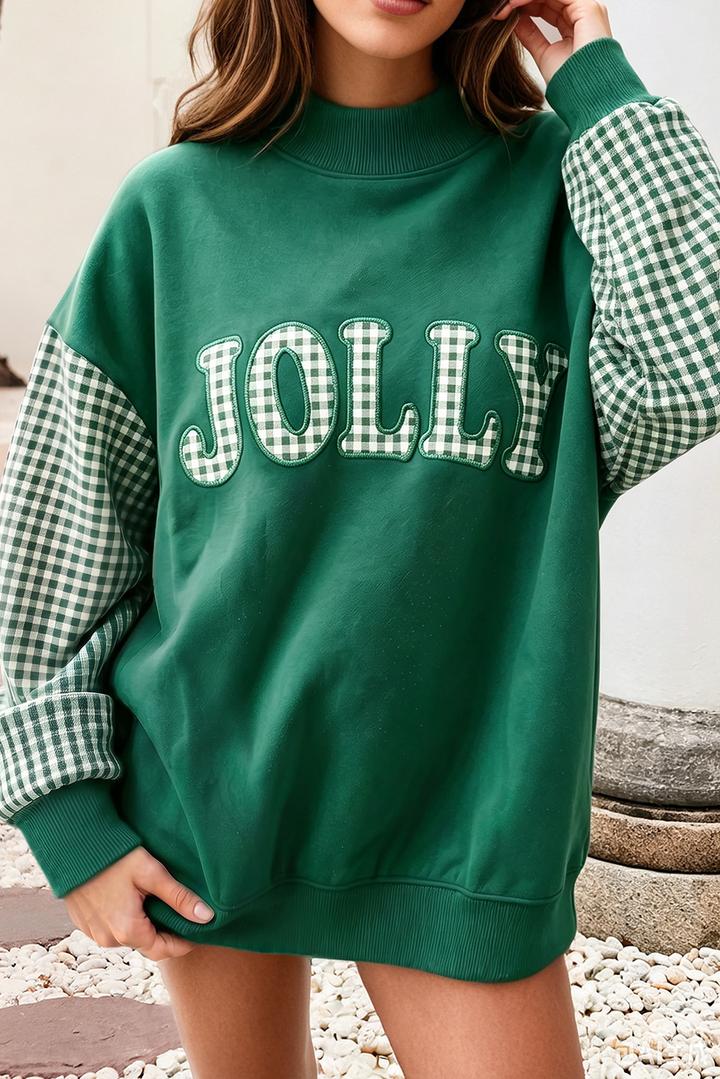 Little Daisy Closet - F/W26 NEW Holiday Christmas Plaid Mock Neck Sweatshirt