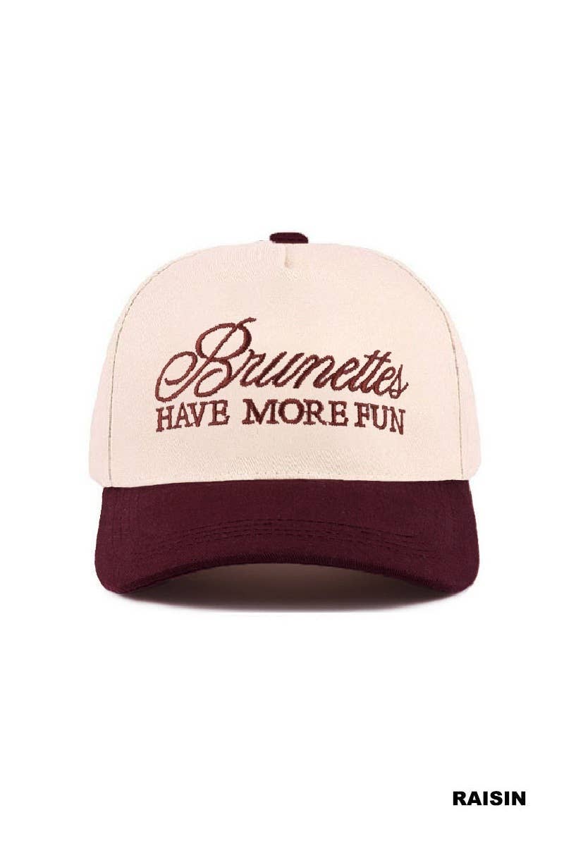 Brunettes Have More Fun Two-tone Canvas Cotton Cap