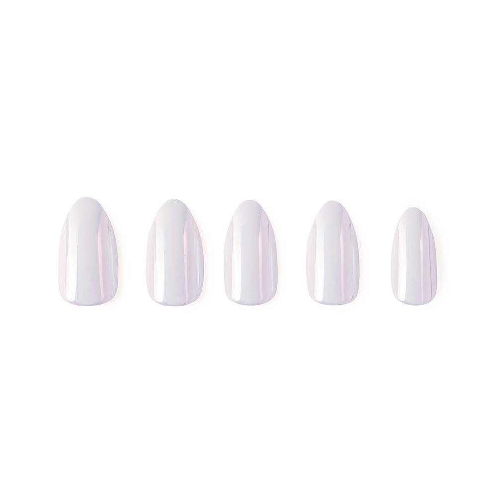 Glamnetic - Moonlight Press-On Nails|Pearlescent White| Short Almond