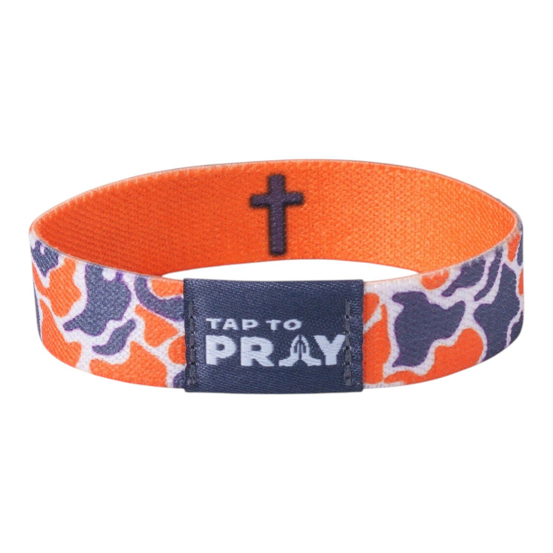 Versible - Tap To Pray® Wristband – Team Camo - Orange &amp; Grey