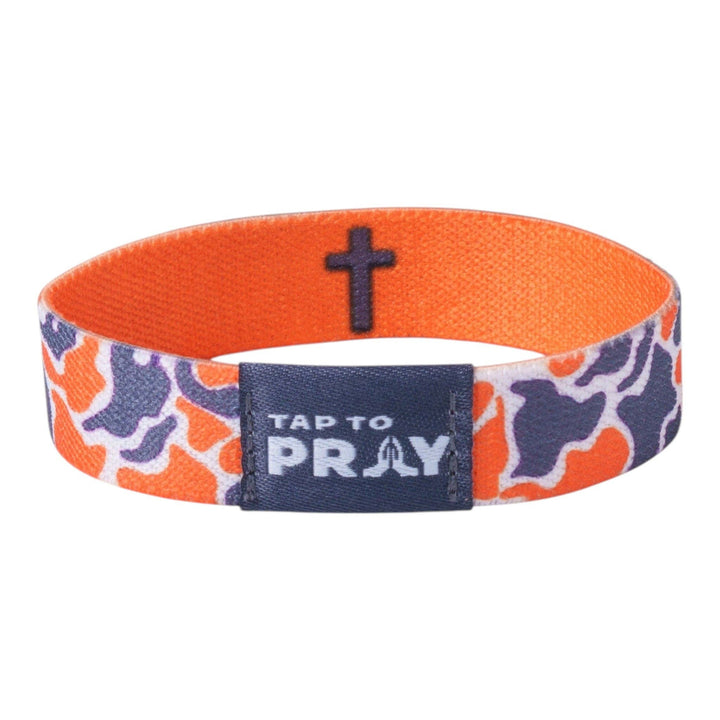 Versible - Tap To Pray® Wristband – Team Camo - Orange &amp; Grey