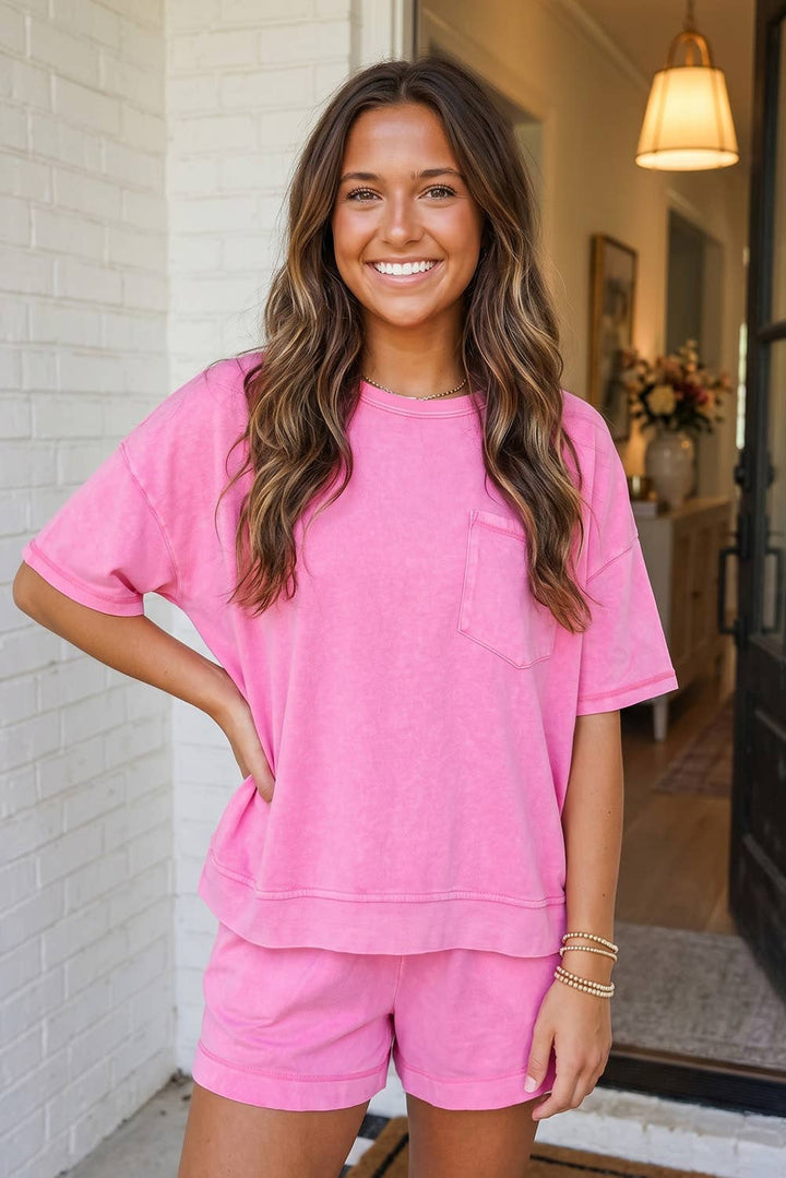 Patch Pocket Oversized Loungewear Set