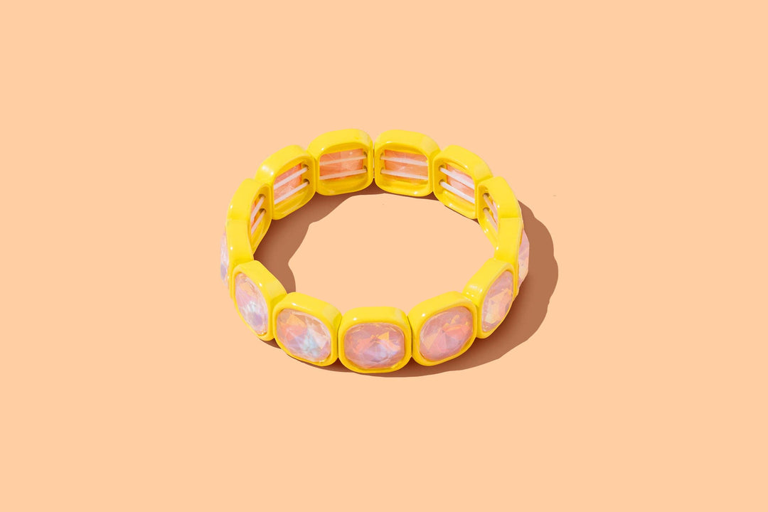 Taylor Elliott Designs - Enamel Stretch Bracelet - Rounded Gems - Elise -