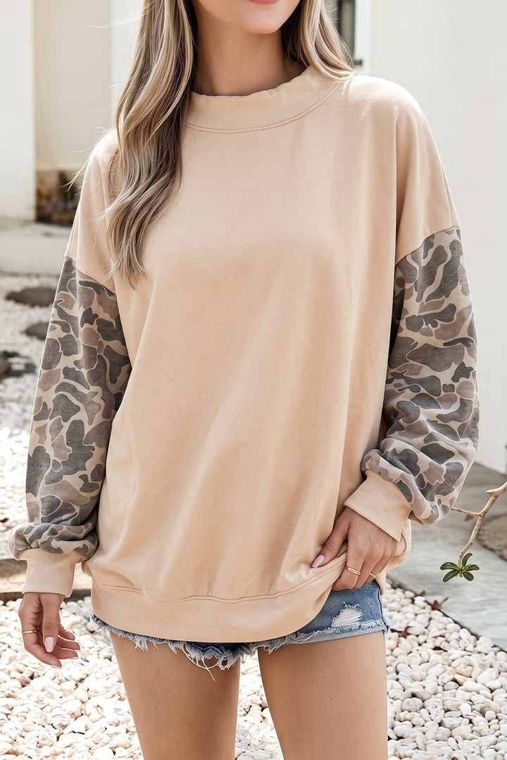 Little Daisy Closet - NEW Camo Colorblock Contrast Trim Oversized Sweatshirt