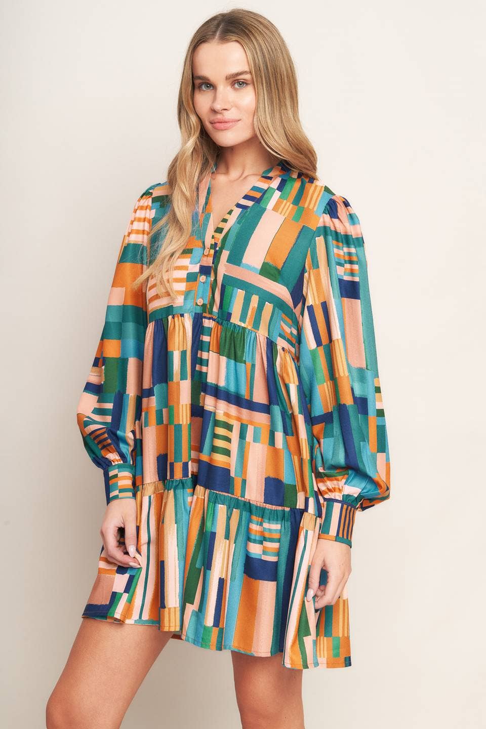 FLYING TOMATO - A printed woven mini dress - ID21548