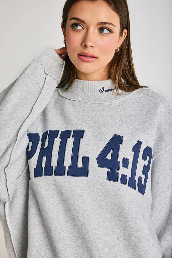 BUCKETLIST INC - IT2594E-PHIL413 | PHIL 4:13 Mock-Neck Sweatshirt