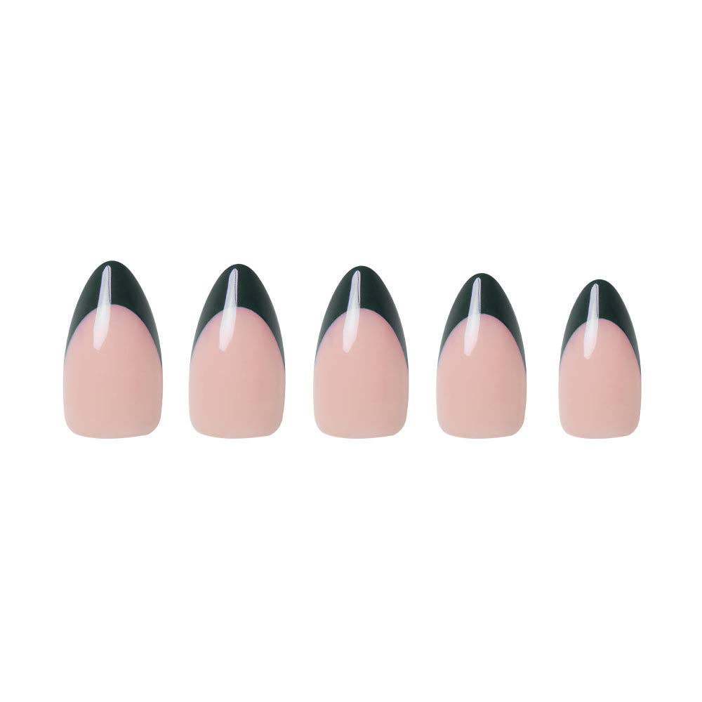 Glamnetic - Château Press-On Nails | Green French Tip | Short Almond
