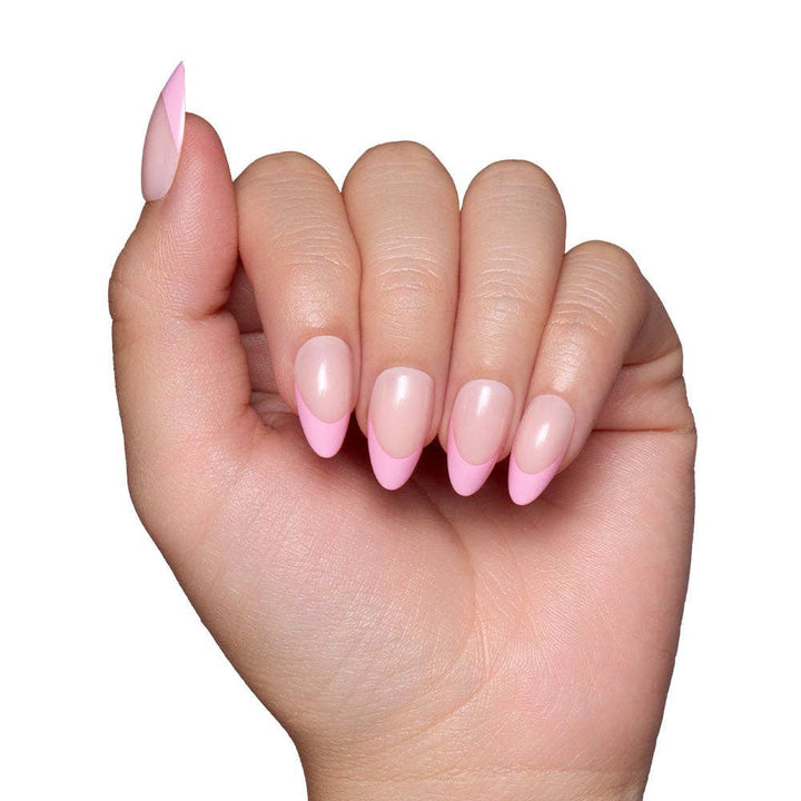 Glamnetic - Pink Macaron Press-On Nails | Pink French Tip | Short Almond