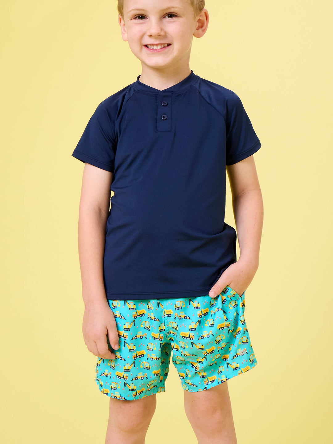 RuffleButts - Boys Under Construction Performance Court Shorts