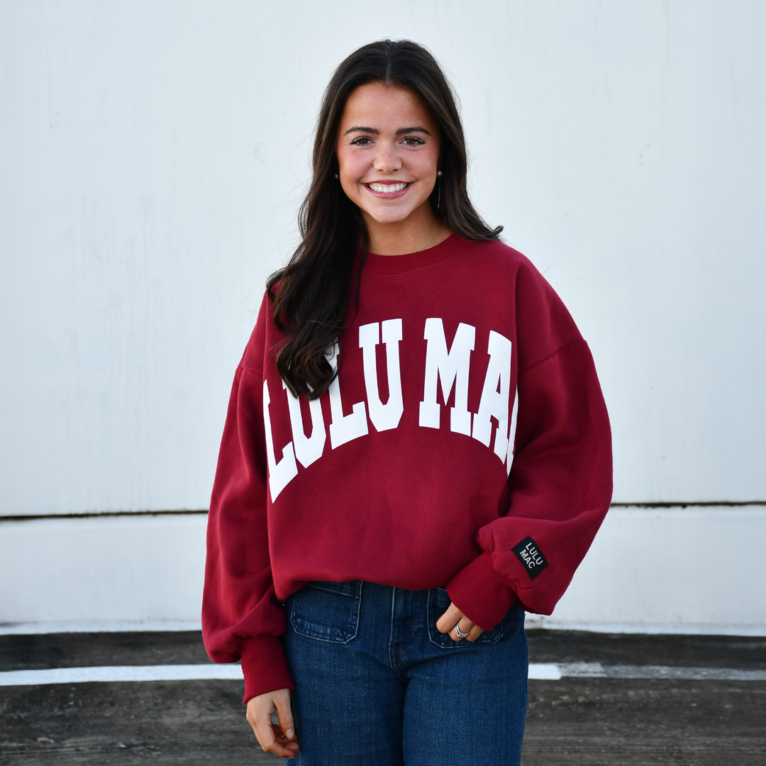 Girlie Girl Originals - Lulu Mac Sweatshirt Cardinal/White - Puff