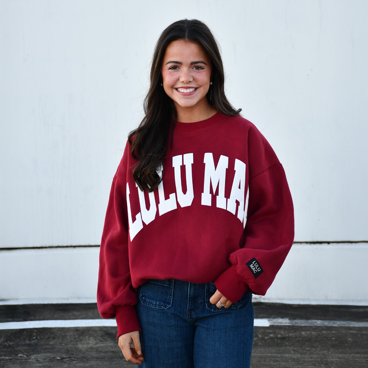 Girlie Girl Originals - Lulu Mac Sweatshirt Cardinal/White - Puff