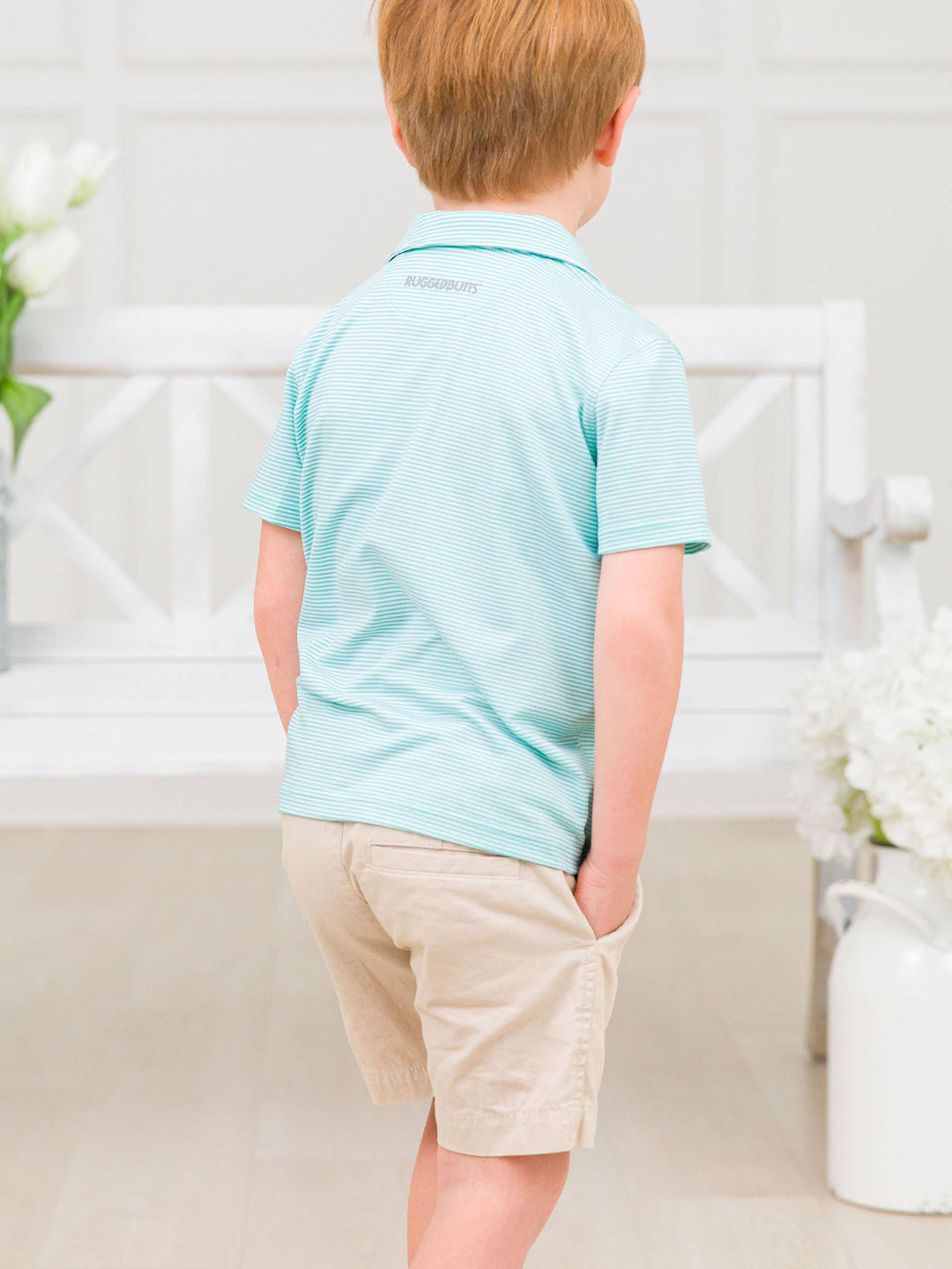 RuffleButts - Boys Khaki Stretch Chino Shorts