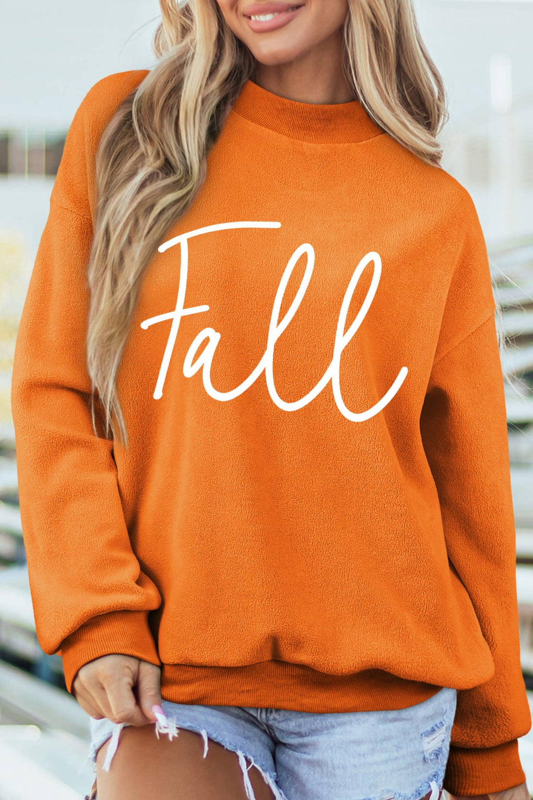 Little Daisy Closet - Pumpkin/Fall Reversible Pullover Mock Neck Sweatshirt