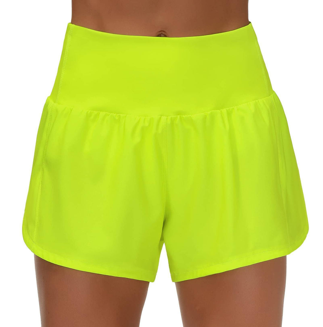 Rosa Clothing - Sports High-rise workout shorts with back zipper pocket