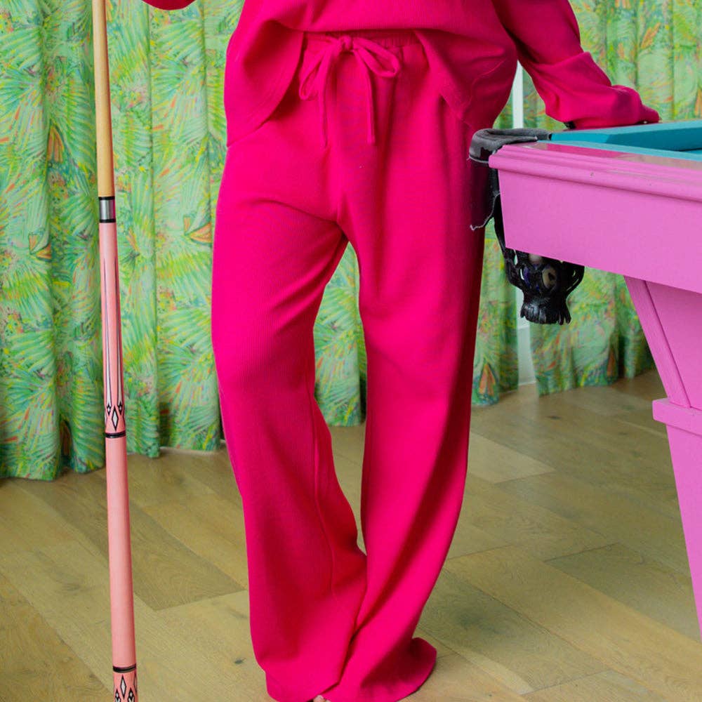 Girlie Girl Originals - LM-WAFFLE PANT-HOT PINK