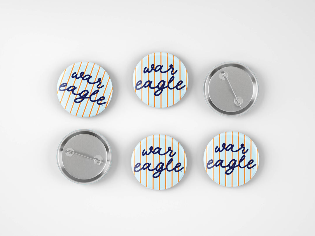 Auburn War Eagle Striped Button