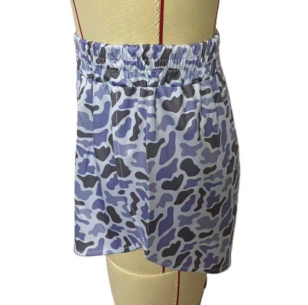 Rosa Clothing - Elasticated Camouflage Digital Print Shorts