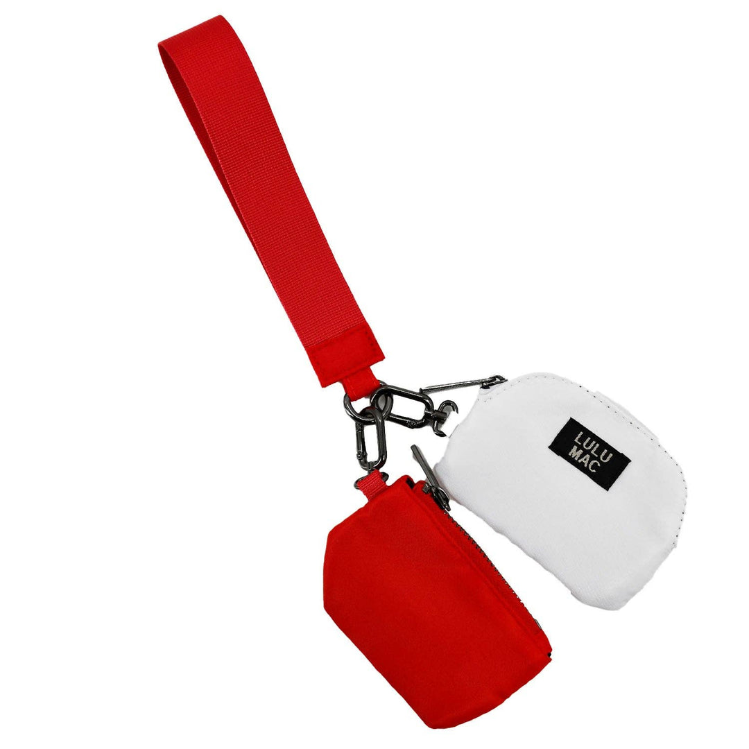 LULU MAC  Red/White Lulu Mac Double Pouch Wristlets