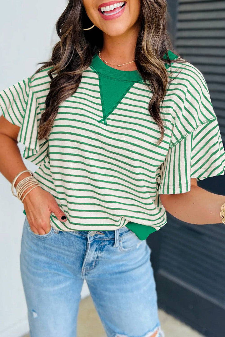 Striped Ruffle Top