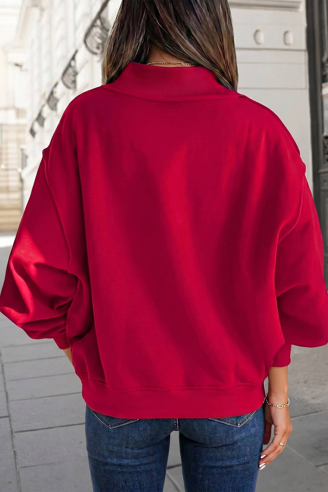 ALABAMA/ AL Letter Mock Neck Reversible Sweatshirt | S-XL