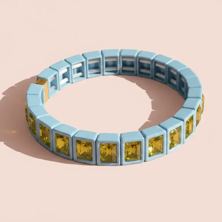 Taylor Elliott Designs - Enamel Stretch Bracelet - Small Gems - Penelope -
