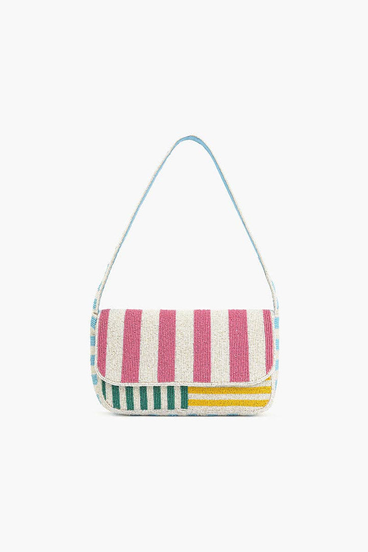 America &amp; Beyond - Candy Stripes Embelished Shoulder Bag