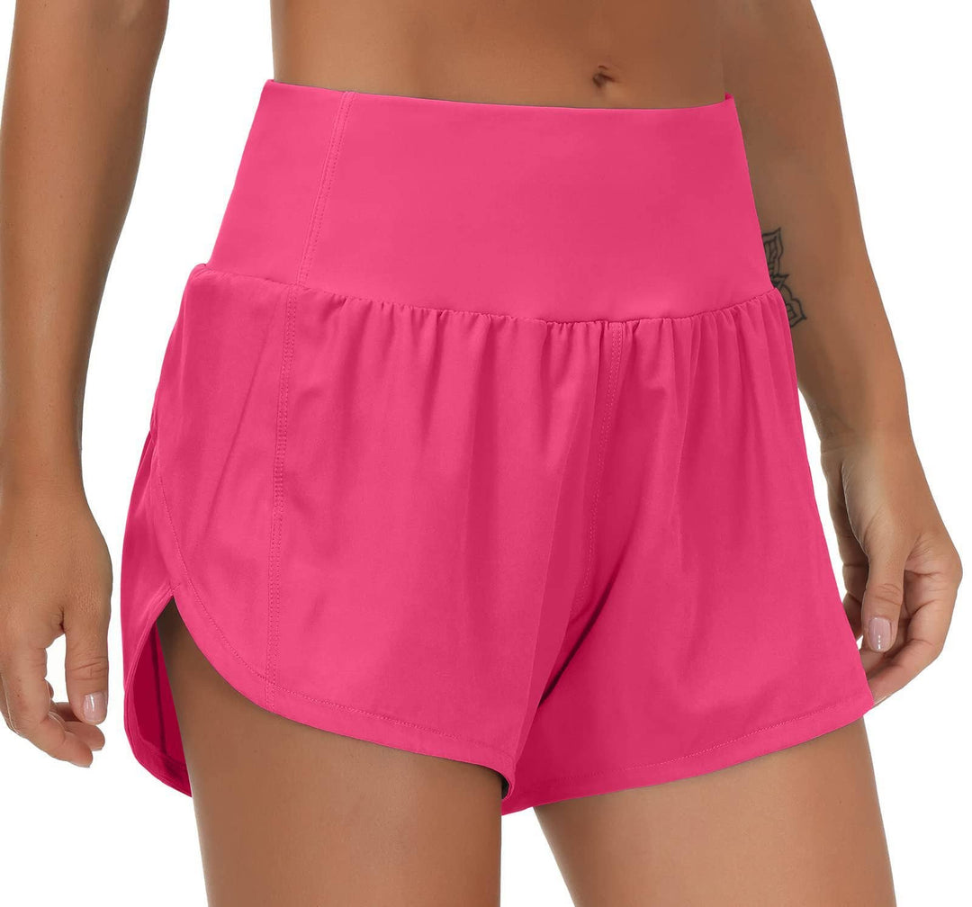 Rosa Clothing - Sports High-rise workout shorts with back zipper pocket