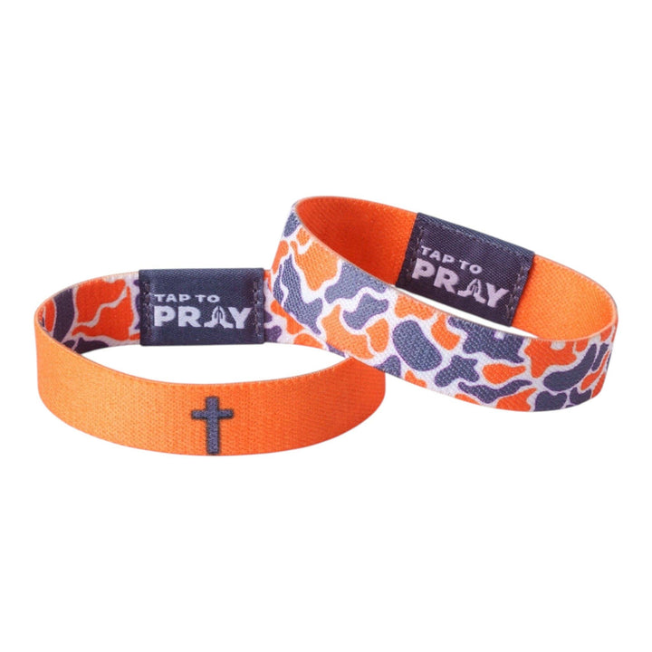 Versible - Tap To Pray® Wristband – Team Camo - Orange &amp; Grey