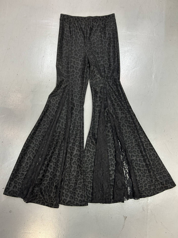 Saints &amp; Hearts - SP6417G LACE INSET LEOPARD PRINT FLARE PANTS