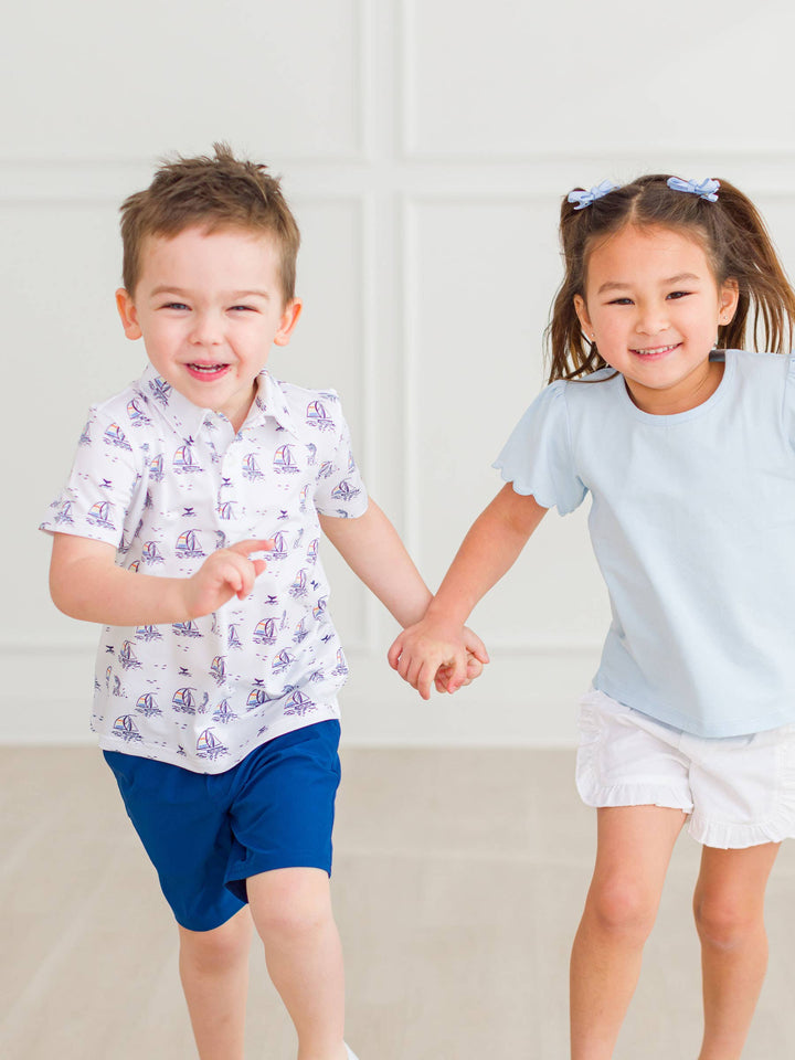 RuffleButts  - Boys Navy Hybrid Shorts