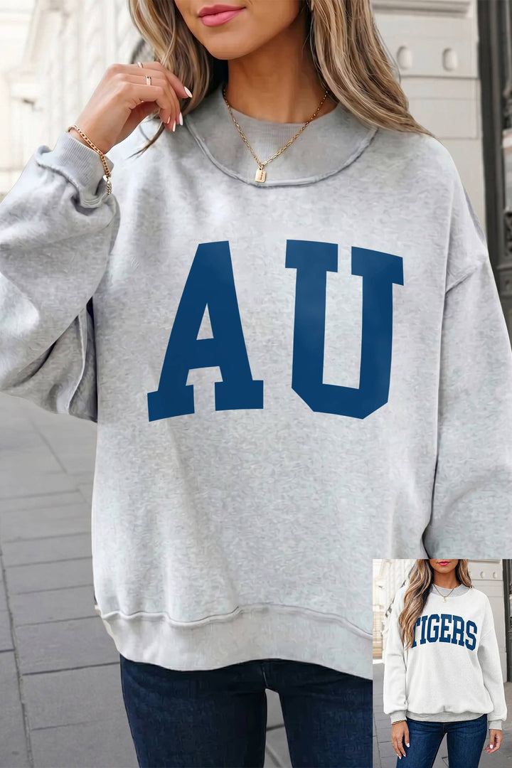 AU / TIGERS Printed Reversible Mock Neck Sweatshirt |