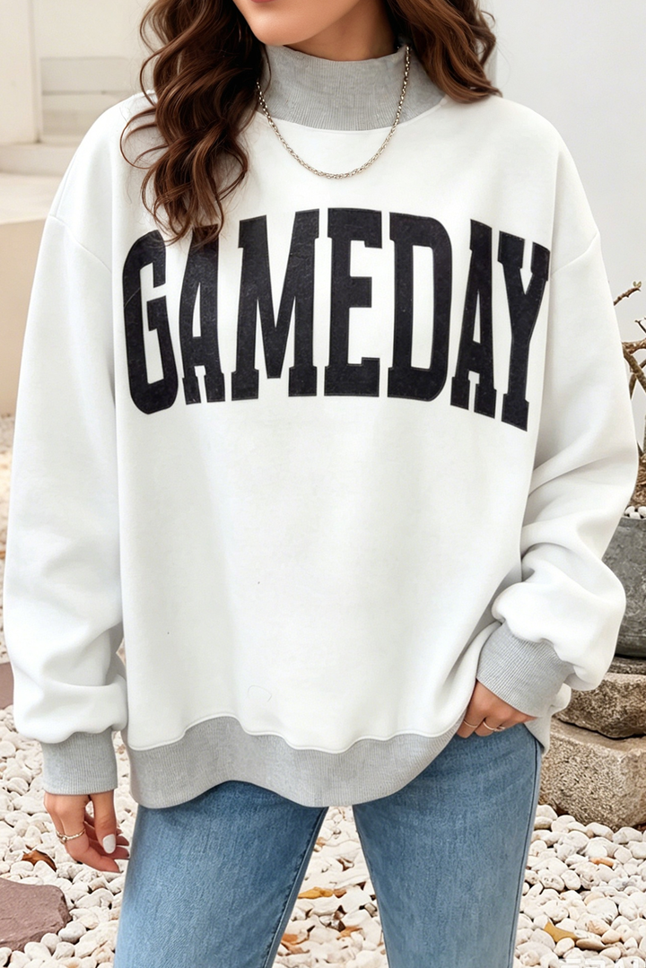 Little Daisy Closet - LDC Football Reversible Mock Neck Sweatshirt | S-4X