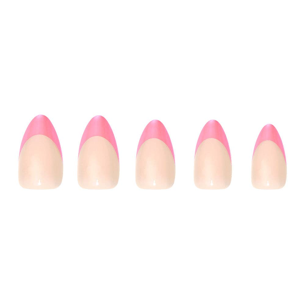 Glamnetic - Bubble Gum Glaze Press-On Nails|Pink French Tip|Pink