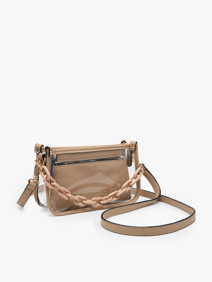 Jen &amp; Co. - Jessica Stadium Clear Crossbody Bag – Chain Strap | M2226CR