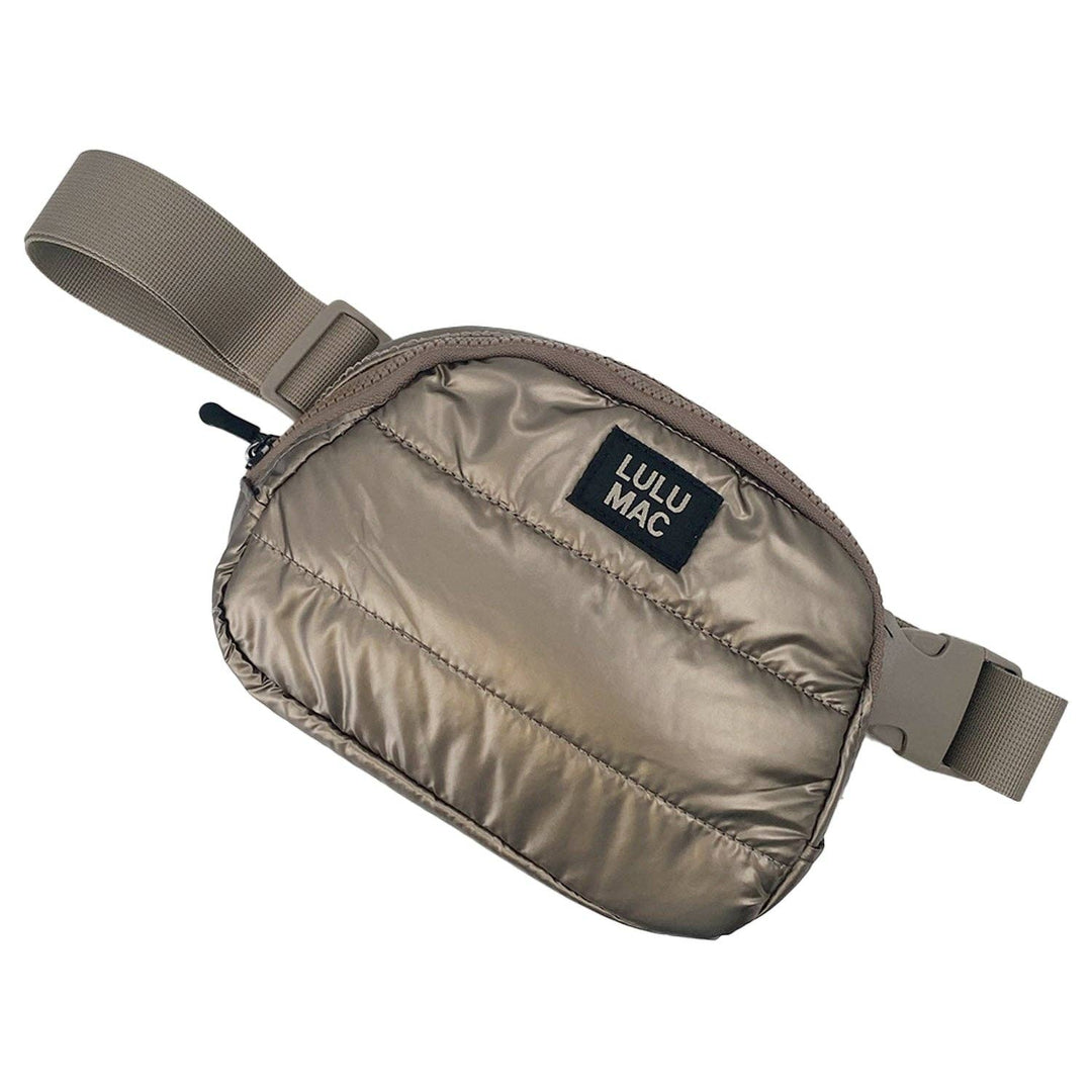 Puffer Metallic Belt Bag-Olive