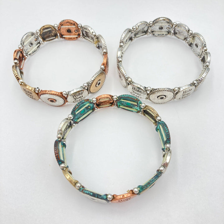 Lunar Deer - Hide Your Crazy Bullet Western Stretch Bracelet